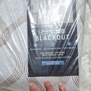 Prescott Embroidered Geo Blackout Curtain Panel - Cream [ 2 Panels]